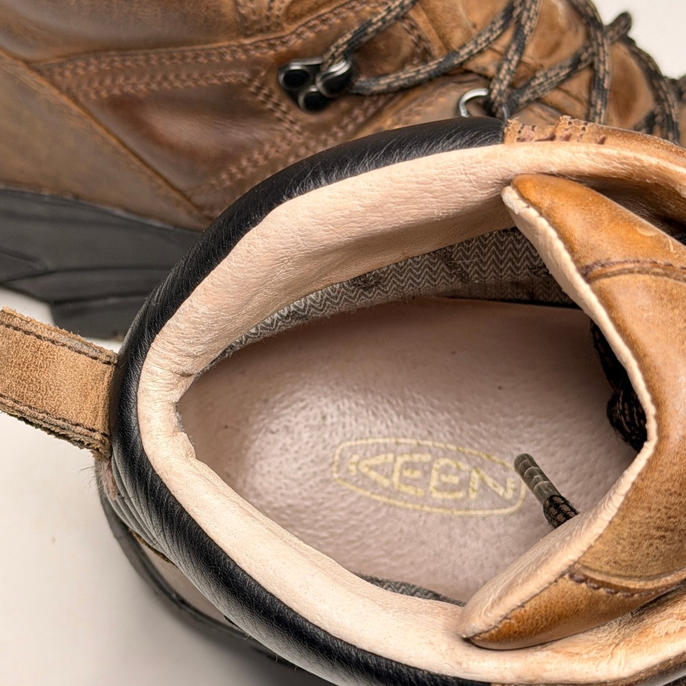 Keen Pyrenees Hiking Boots Mens 11 Brown Leather Waterproof Lace Up Outdoor - Picture 7 of 10